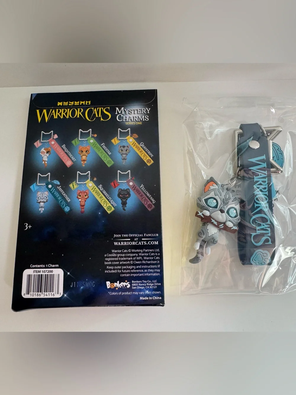 Warrior Cats Series One Mystery Charms Keychain - Jayfeather NEW OPEN BOX